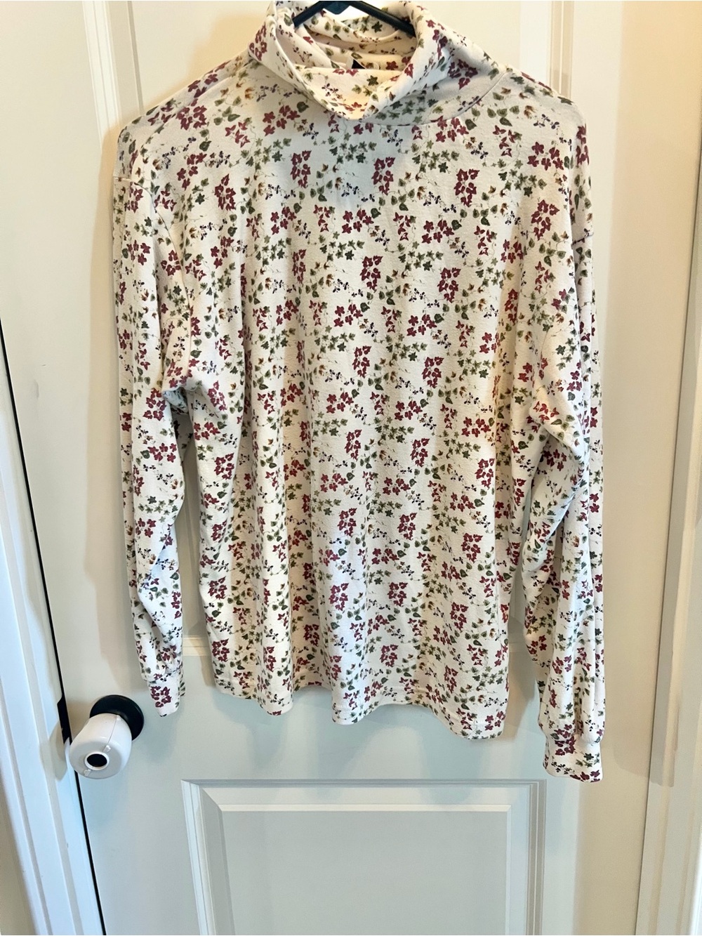 Vintage Cottagecore Floral Ivy Jason Maxwell Turtleneck Top Size L 90s